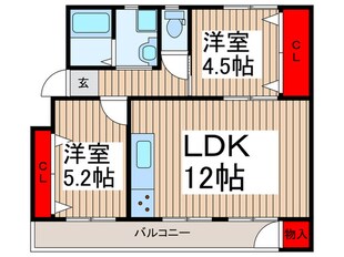 新狭山ハイツ２２号棟(501)の物件間取画像